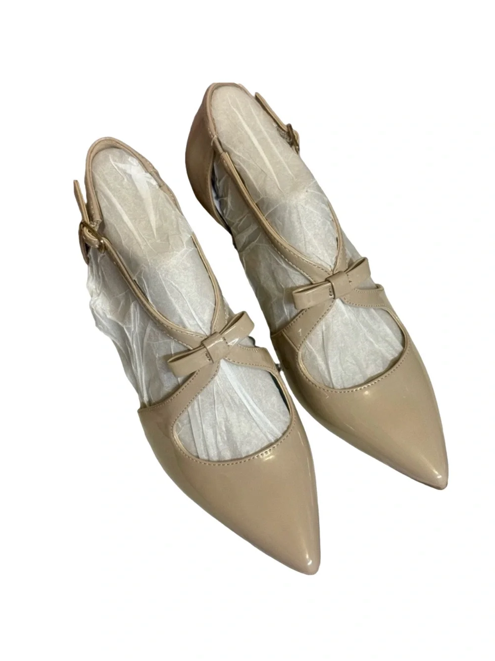 NIB Bandolino Women's Zeffer Strappy Bow Kitten Heel Pumps Size 6.5